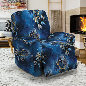 Blue Galaxy Dream Catcher Pattern Print Recliner Slipcover