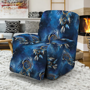 Blue Galaxy Dream Catcher Pattern Print Recliner Slipcover