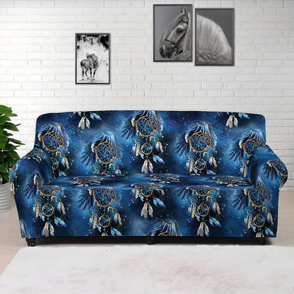 Blue Galaxy Dream Catcher Pattern Print Sofa Cover
