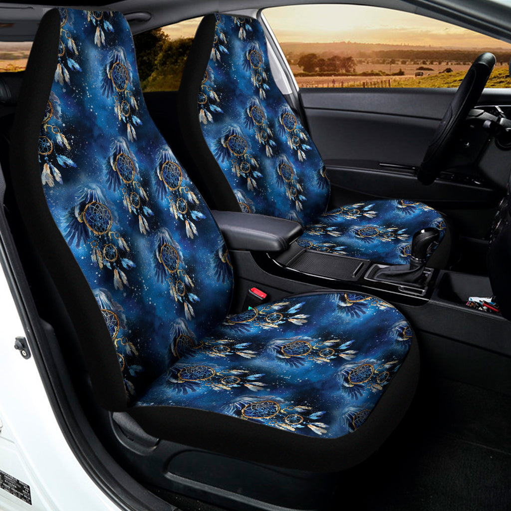 Blue Galaxy Dream Catcher Pattern Print Universal Fit Car Seat Covers