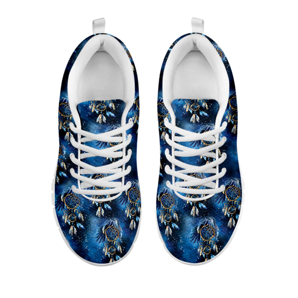 Blue Galaxy Dream Catcher Pattern Print White Sneakers