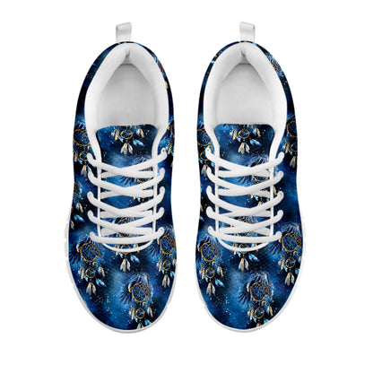 Blue Galaxy Dream Catcher Pattern Print White Sneakers