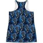 Blue Galaxy Dream Catcher Pattern Print Women's Racerback Tank Top