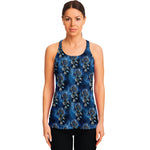 Blue Galaxy Dream Catcher Pattern Print Women's Racerback Tank Top