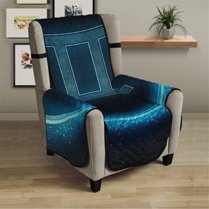 Blue Gemini Zodiac Sign Print Armchair Protector