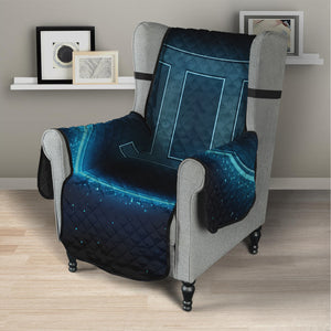 Blue Gemini Zodiac Sign Print Armchair Protector