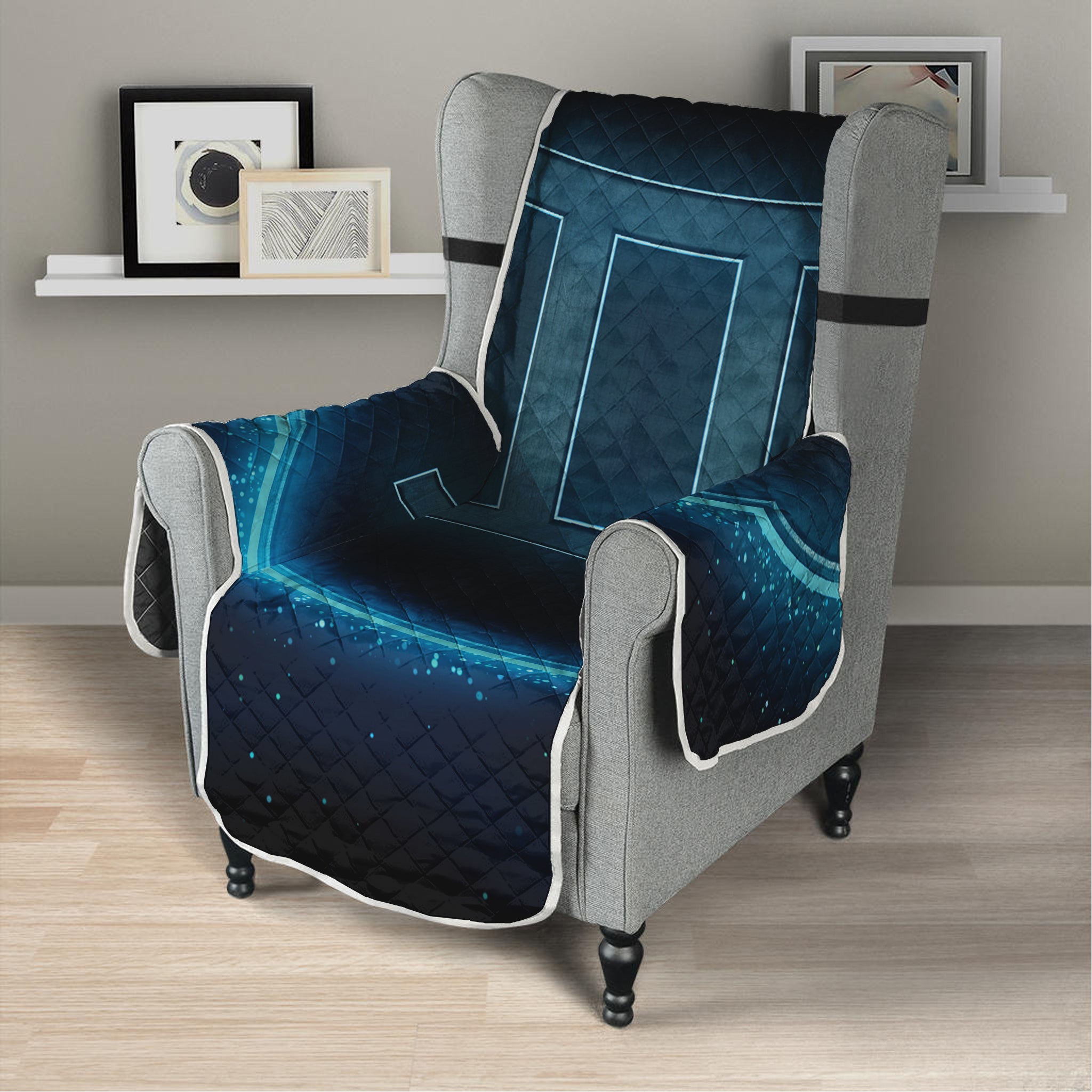 Blue Gemini Zodiac Sign Print Armchair Protector