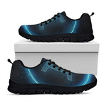 Blue Gemini Zodiac Sign Print Black Sneakers