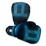 Blue Gemini Zodiac Sign Print Boxing Gloves