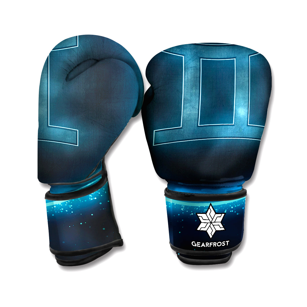 Blue Gemini Zodiac Sign Print Boxing Gloves