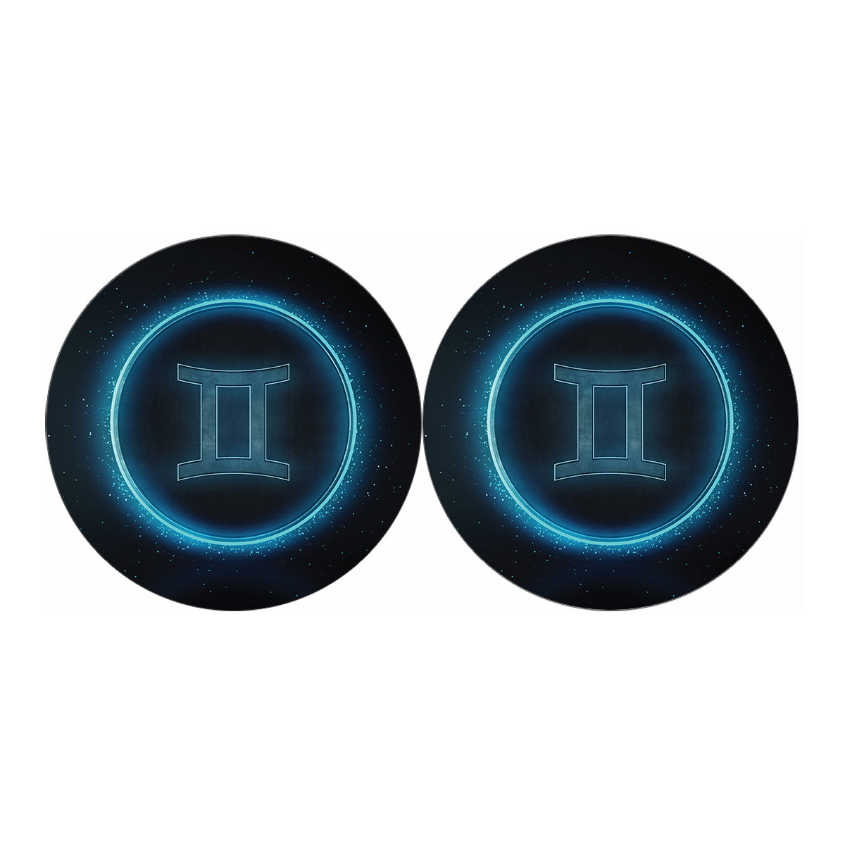 Blue Gemini Zodiac Sign Print Car Coasters