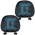 Blue Gemini Zodiac Sign Print Car Headrest Covers