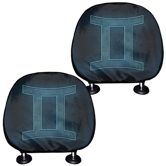 Blue Gemini Zodiac Sign Print Car Headrest Covers
