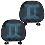 Blue Gemini Zodiac Sign Print Car Headrest Covers