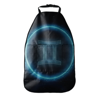 Blue Gemini Zodiac Sign Print Car Seat Organizers