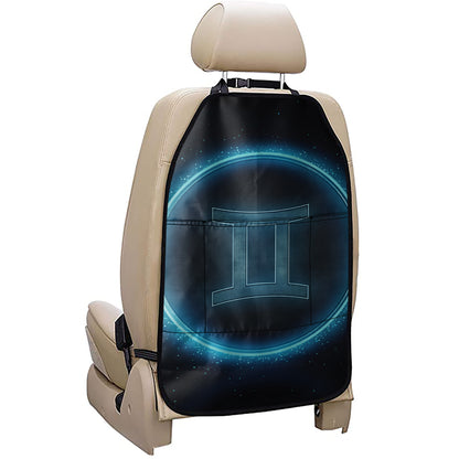 Blue Gemini Zodiac Sign Print Car Seat Organizers