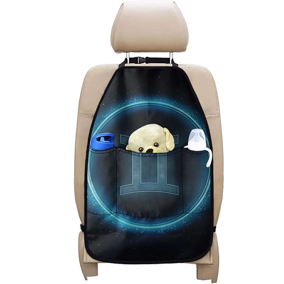 Blue Gemini Zodiac Sign Print Car Seat Organizers