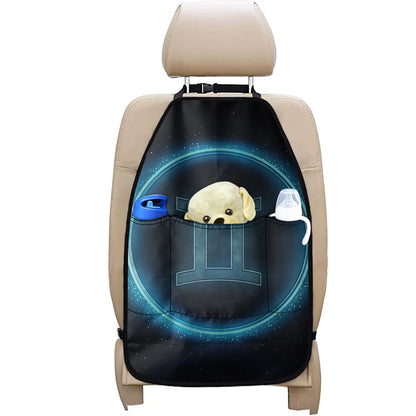 Blue Gemini Zodiac Sign Print Car Seat Organizers