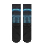 Blue Gemini Zodiac Sign Print Crew Socks