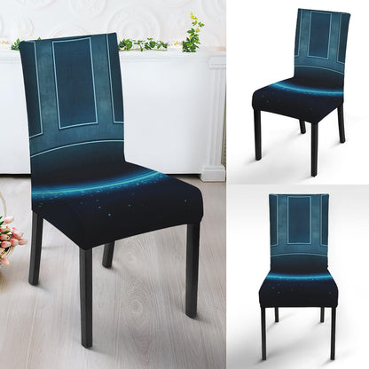 Blue Gemini Zodiac Sign Print Dining Chair Slipcover