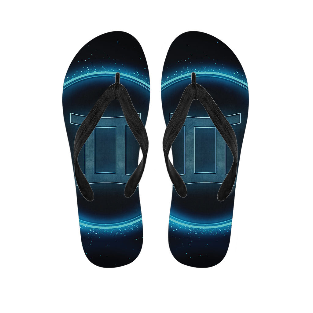 Blue Gemini Zodiac Sign Print Flip Flops