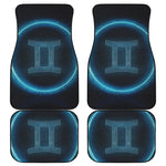 Blue Gemini Zodiac Sign Print Front and Back Car Floor Mats