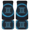 Blue Gemini Zodiac Sign Print Front and Back Car Floor Mats