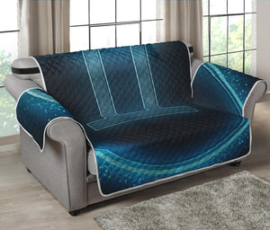 Blue Gemini Zodiac Sign Print Loveseat Protector