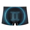 Blue Gemini Zodiac Sign Print Men's Boxer Briefs