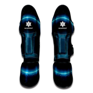 Blue Gemini Zodiac Sign Print Muay Thai Shin Guard