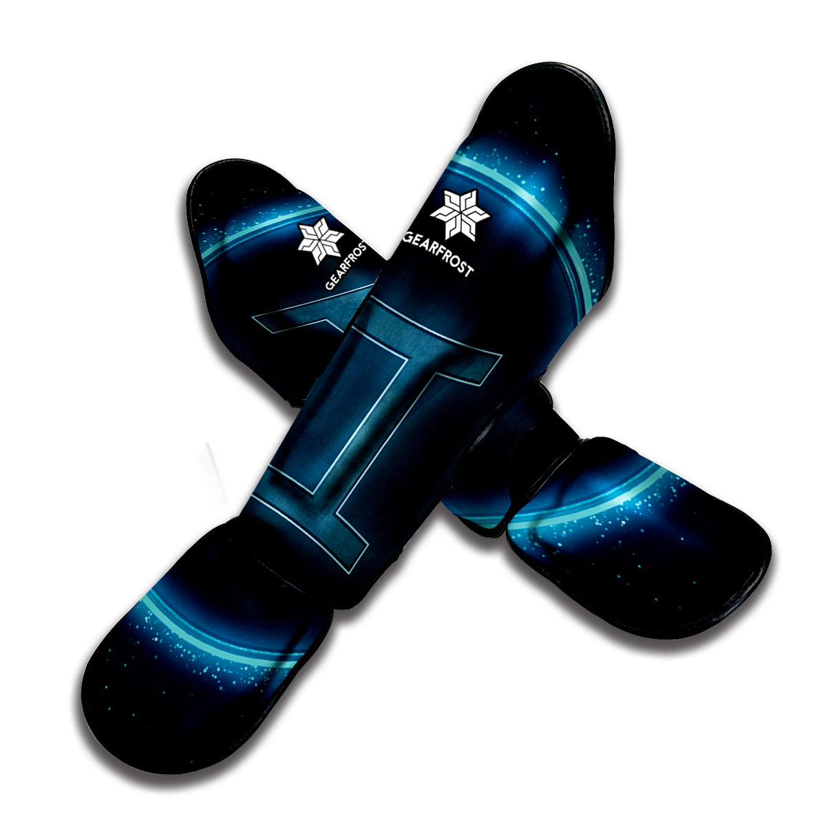 Blue Gemini Zodiac Sign Print Muay Thai Shin Guard