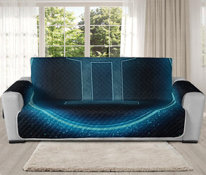 Blue Gemini Zodiac Sign Print Oversized Sofa Protector