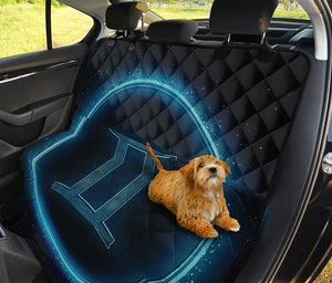 Blue Gemini Zodiac Sign Print Pet Car Back Seat Cover