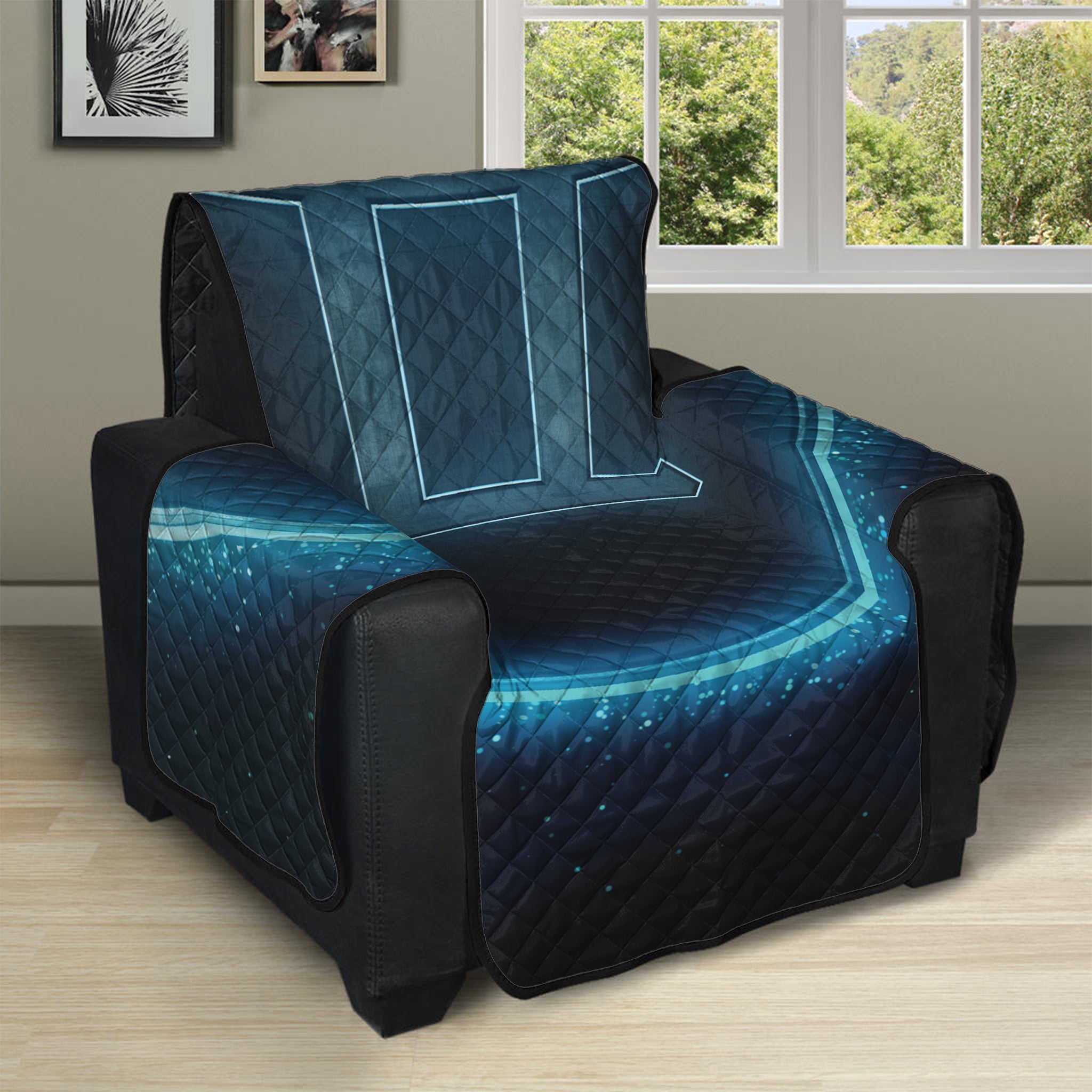 Blue Gemini Zodiac Sign Print Recliner Protector