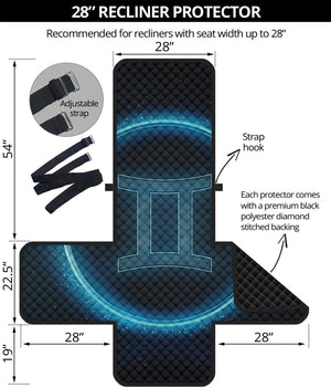 Blue Gemini Zodiac Sign Print Recliner Protector