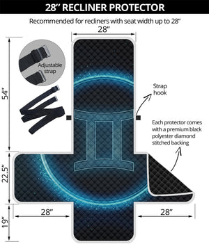 Blue Gemini Zodiac Sign Print Recliner Protector