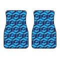 Blue Geometric Cube Shape Pattern Print Front Car Floor Mats
