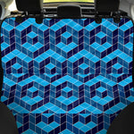 Blue Geometric Cube Shape Pattern Print Pet Car Back Seat Cover