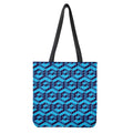Blue Geometric Cube Shape Pattern Print Tote Bag