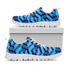 Blue Geometric Cube Shape Pattern Print White Sneakers