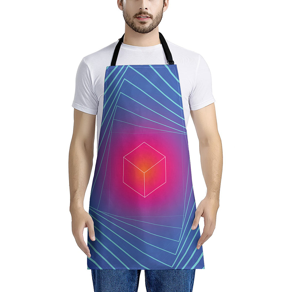 Blue Geometric EDM Light Print Apron