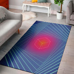 Blue Geometric EDM Light Print Area Rug