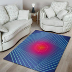 Blue Geometric EDM Light Print Area Rug