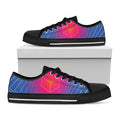 Blue Geometric EDM Light Print Black Low Top Sneakers