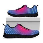 Blue Geometric EDM Light Print Black Sneakers