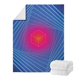 Blue Geometric EDM Light Print Blanket