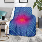 Blue Geometric EDM Light Print Blanket