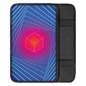 Blue Geometric EDM Light Print Car Center Console Cover