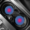 Blue Geometric EDM Light Print Car Coasters