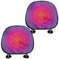 Blue Geometric EDM Light Print Car Headrest Covers